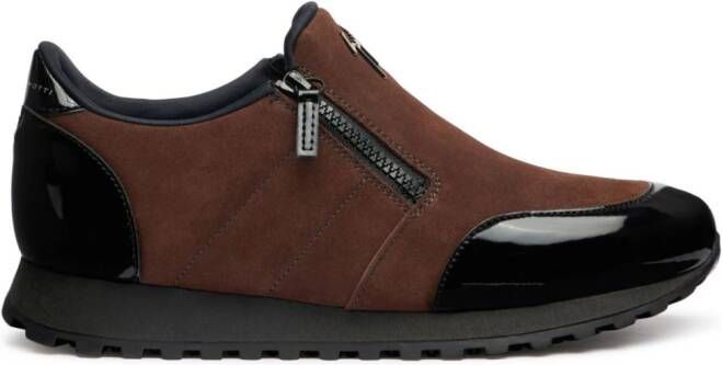 Giuseppe Zanotti Idle Run suede zip-up loafers Brown