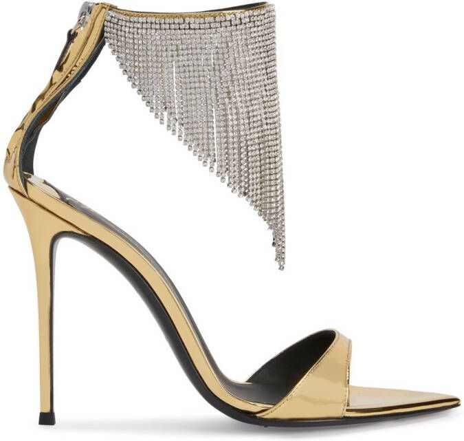 Giuseppe Zanotti Intriigo Crystal 105mm sandals Gold