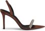 Giuseppe Zanotti Intriigo Galassia 90mm rhinestone-embellished satin sandals Brown - Thumbnail 1