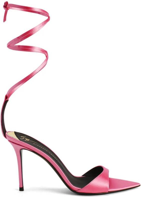 Giuseppe Zanotti Intriigo Laces 90mm satin sandals Pink