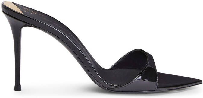 Giuseppe Zanotti Intriigo patent 90mm sandals Black