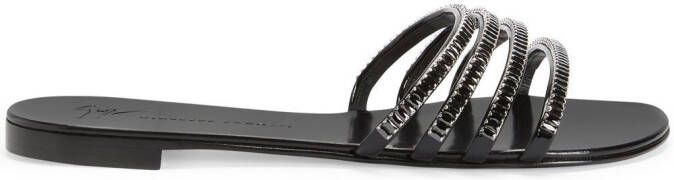 Giuseppe Zanotti Iride crystal-embellished sandals Black