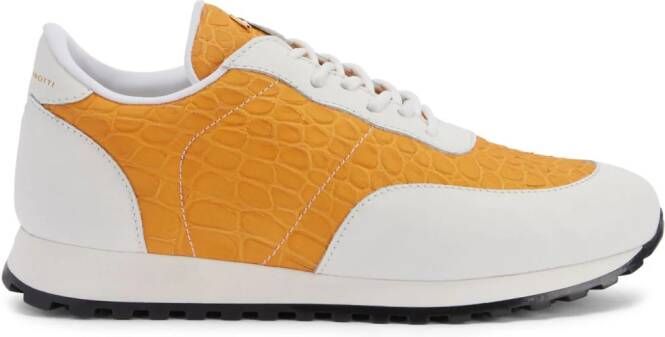 Giuseppe Zanotti Jimi Running panelled low-top sneakers Orange