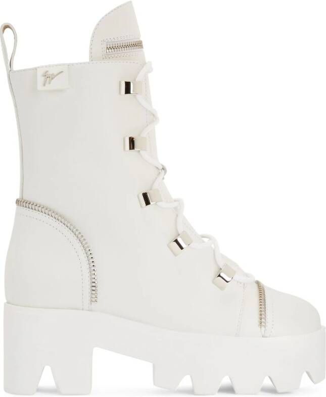 Giuseppe Zanotti Juliett lace-up boots White
