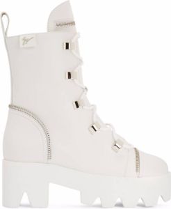 Giuseppe Zanotti Juliett leather ankle boots White