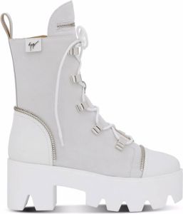 Giuseppe Zanotti Juliett platform lace-up boots White