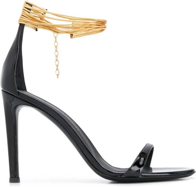 Giuseppe Zanotti Kay jewel anklet sandals Black