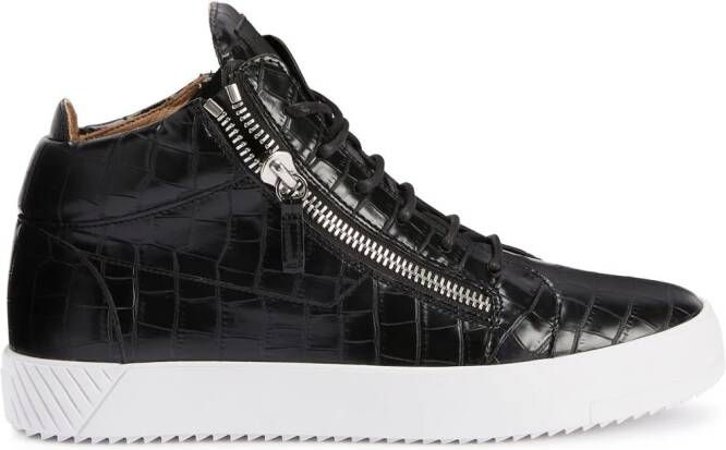Giuseppe Zanotti Kriss crocodile-effect leather sneakers Black