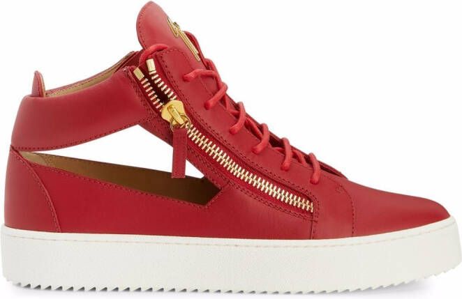 Giuseppe Zanotti Kriss cut-out high top sneakers Red
