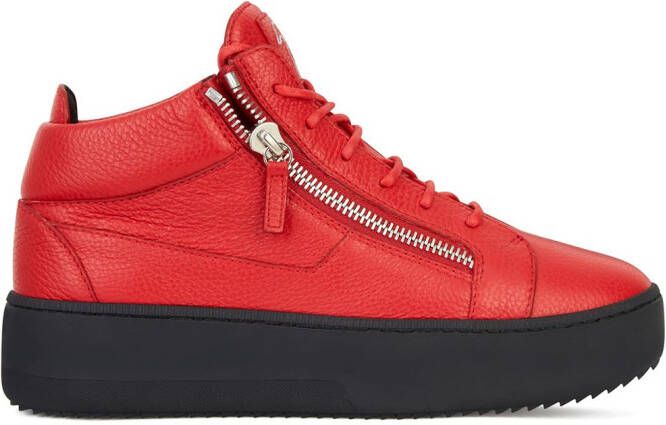 Giuseppe Zanotti Kriss grained leather sneakers Red