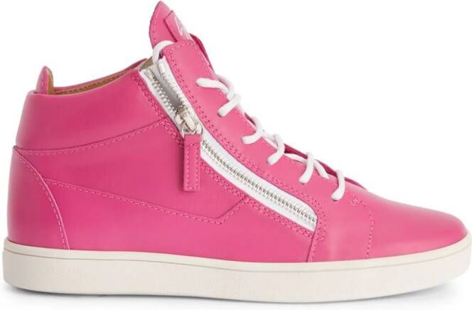 Giuseppe Zanotti Kriss high-top leather sneakers Pink