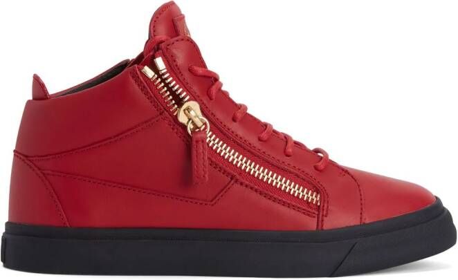 Giuseppe Zanotti Kriss leather high-top sneakers Red
