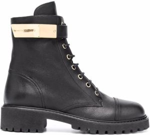 Giuseppe Zanotti lace-up leather combat boots Black