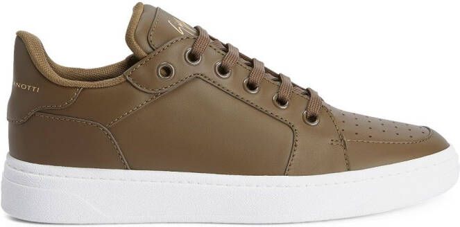Giuseppe Zanotti leather lace-up sneakers Green