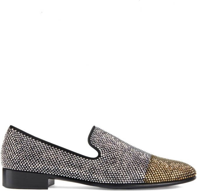 Giuseppe Zanotti Lewis Cup crystal embellished loafers White