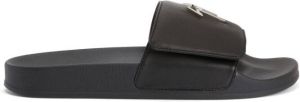 Giuseppe Zanotti logo-plaque flat slides Black