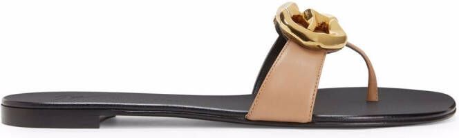 Giuseppe Zanotti Lyra Zali embellished thong sandals Neutrals