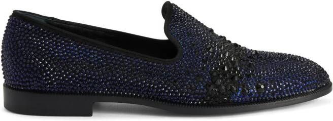 Giuseppe Zanotti Marthinique crystal-embellished loafers Blue