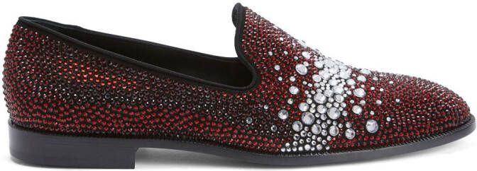Giuseppe Zanotti Marthinique crystal-embellished loafers Red