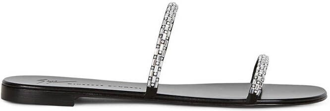 Giuseppe Zanotti Mauritia embellished flat sandals Black