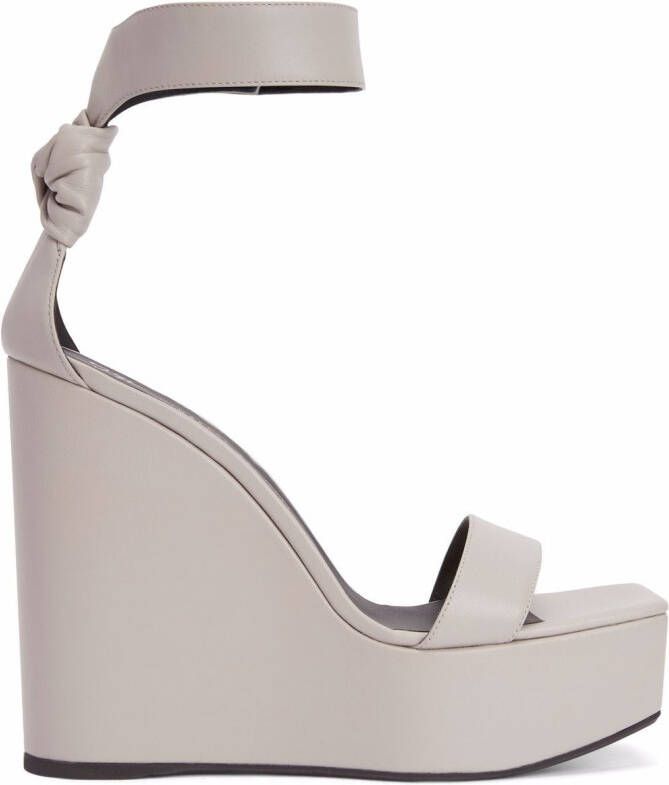 Giuseppe Zanotti Meissa knot wedge sandals Grey