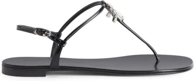 Giuseppe Zanotti Melissie thong leather sandals Black