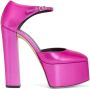 Giuseppe Zanotti metallic-effect block-heel pumps Pink - Thumbnail 1