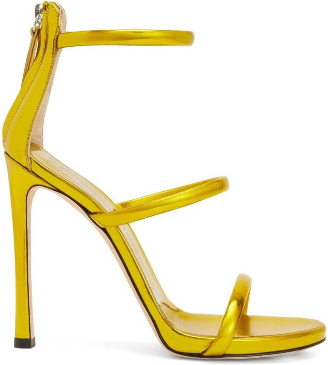 Giuseppe Zanotti metallic-effect high-heeled sandals Yellow