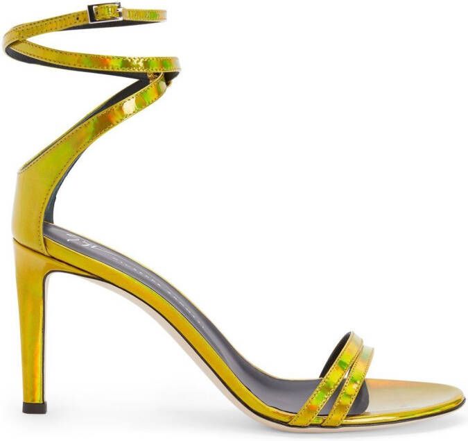 Giuseppe Zanotti metallic-finish stiletto sandals Yellow