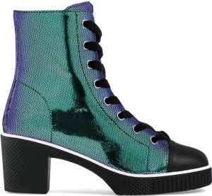 Giuseppe Zanotti metallic lace-up leather boots Blue