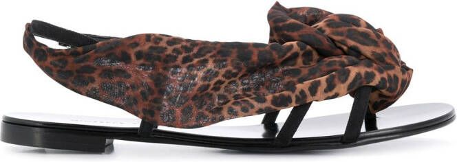 Giuseppe Zanotti Milonga leopard sandals Black