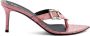 Giuseppe Zanotti Naomee 70mm crystal-buckle ostrich-effect mules Pink - Thumbnail 1