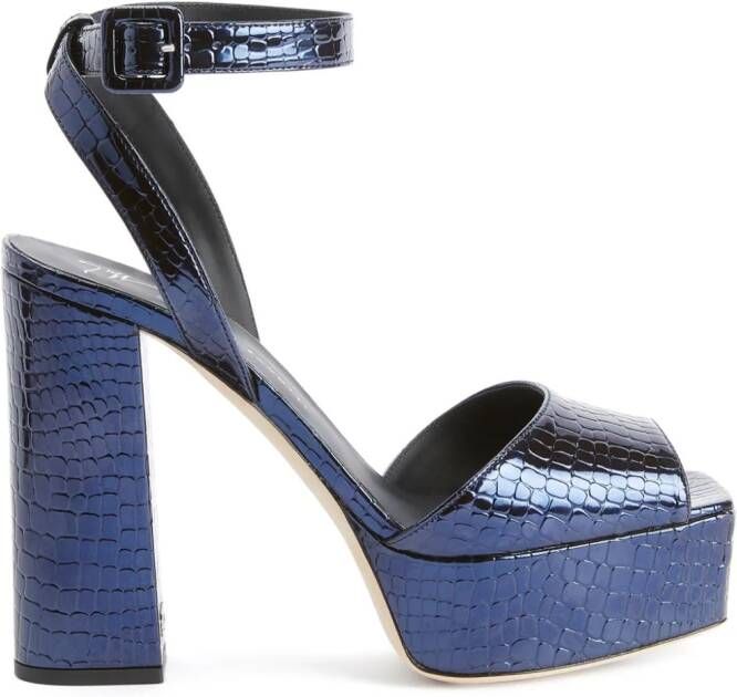Giuseppe Zanotti New Betty 120mm leather sandals Blue
