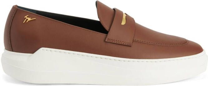 Giuseppe Zanotti New Conley leather loafers Brown