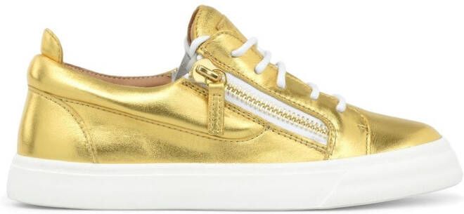 Giuseppe Zanotti Nicki metallic lace-up sneakers Gold