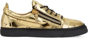 Giuseppe Zanotti Nicki metallic signature-logo sneakers Gold