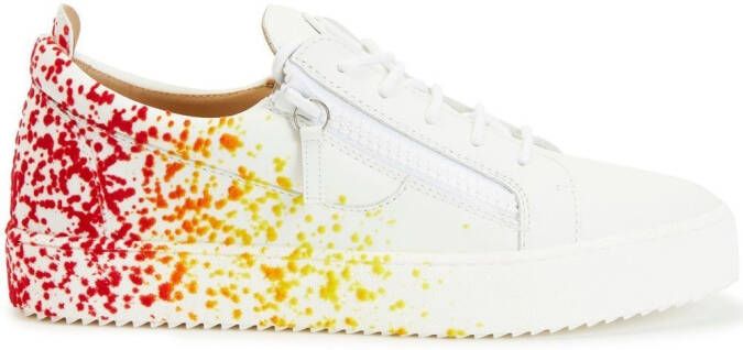 Giuseppe Zanotti paint-splatter low-top sneakers White