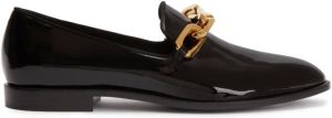 Giuseppe Zanotti patent finish chain-detail loafers Black