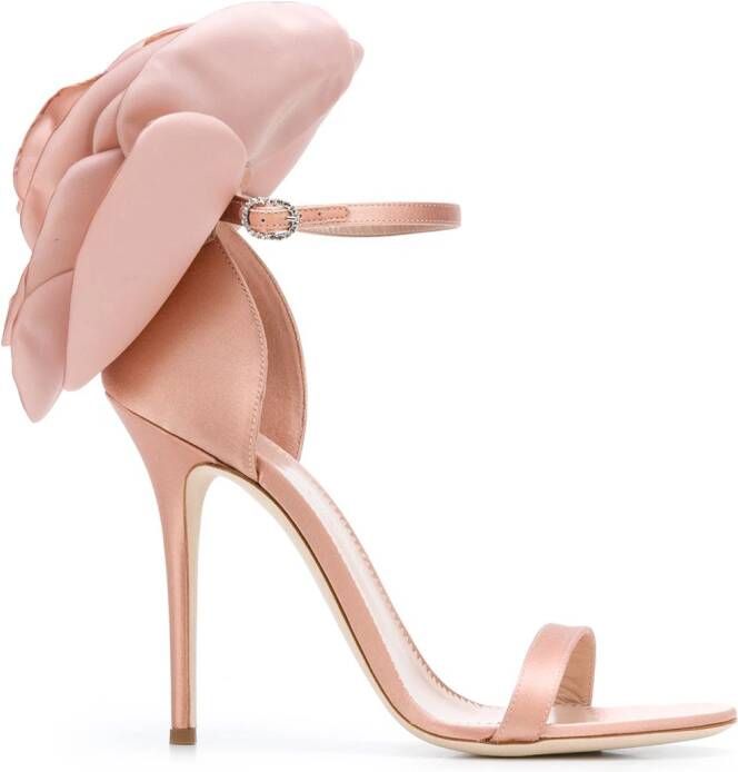 Giuseppe Zanotti peony appliqué sandals Pink
