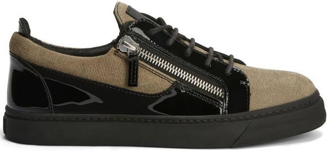 Giuseppe Zanotti piqué weave panelled sneakers Neutrals