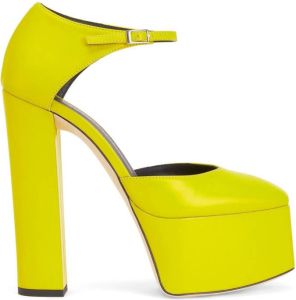 Giuseppe Zanotti platform square-toe pumps Yellow