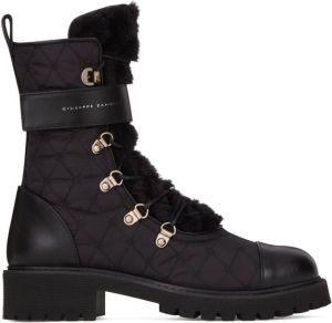 Giuseppe Zanotti quilted combat boots Black