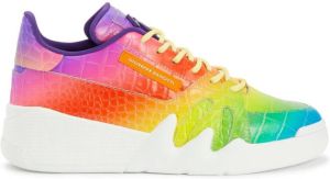 Giuseppe Zanotti rainbow crocodile-effect trainers Yellow