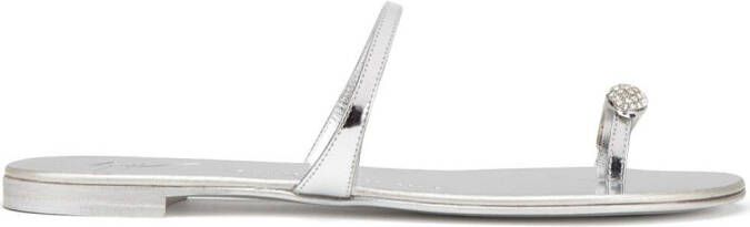 Giuseppe Zanotti Ring crystal-embellished sandals Silver