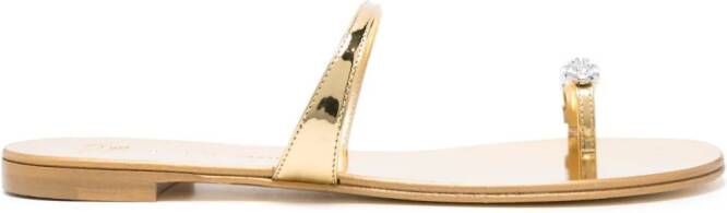 Giuseppe Zanotti Ring metallic-leather sandals Gold
