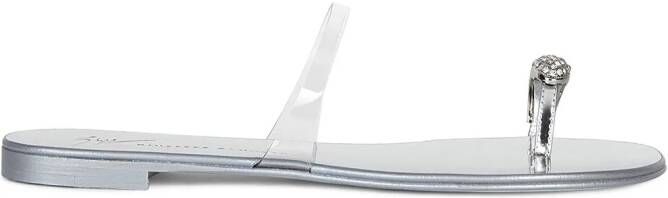 Giuseppe Zanotti Ring Plexi open-toe flat sandals Silver