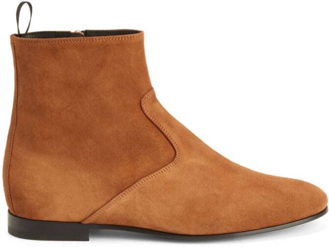Giuseppe Zanotti Ron panelled suede ankle boots Brown