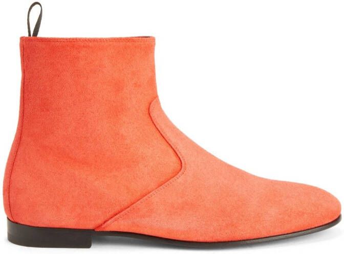 Giuseppe Zanotti Ron suede ankle boots Red