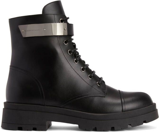 Giuseppe Zanotti Ruger leather ankle boots Black