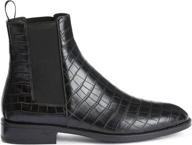 Giuseppe Zanotti Ryim crocodile-effect boots Black